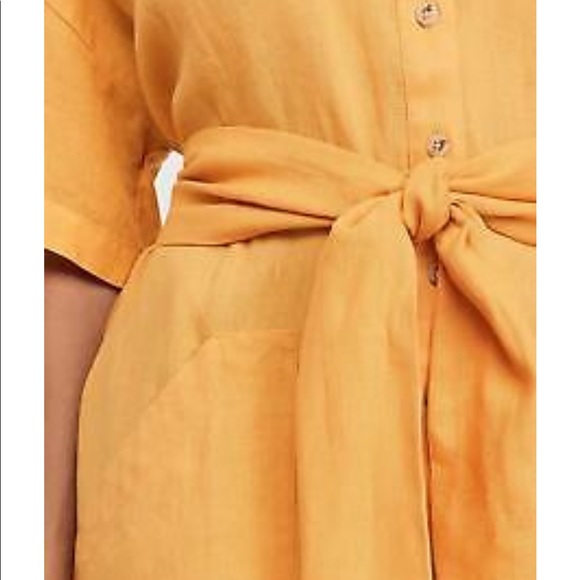 NWT Mara Hoffman Lowri Linen Romper in Tumeric - Picture 3 of 6